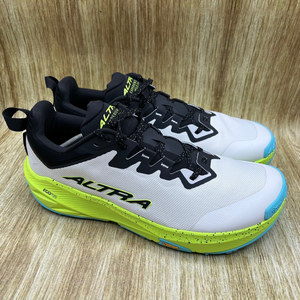 Altra Experience Wild 3+ Men's Size 13 White Black Lime Trail Shoes AL0A85V0102